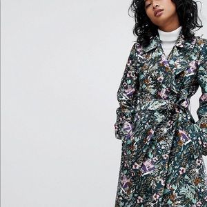 ASOS Design Jaquard Trench Coat